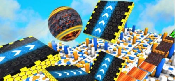 天空球滾動的球3d