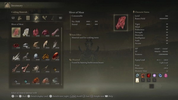 艾爾登法環全物品999存檔